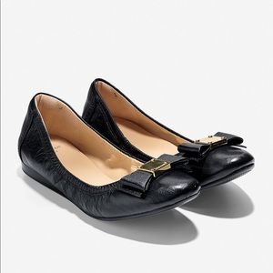 Black leather Cole Haan flats